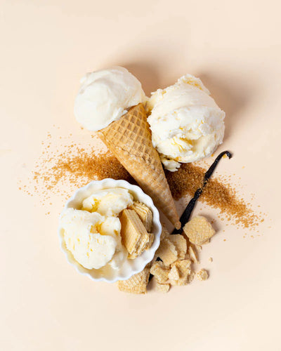 vanilla gelato & waffle cone