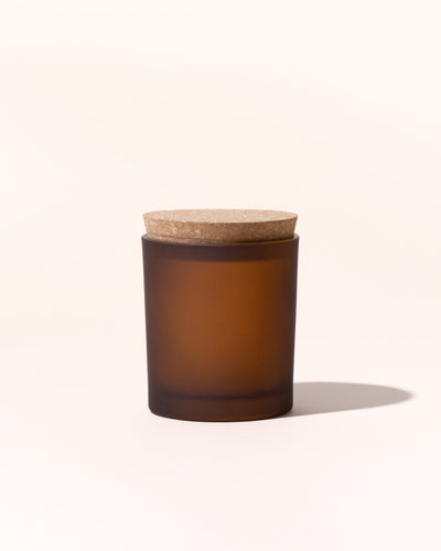 7oz icon vessel & lid- frosted amber