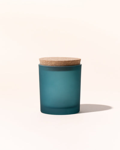 7oz icon vessel & lid- frosted peacock