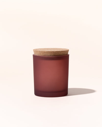 7oz icon vessel & lid- frosted rouge
