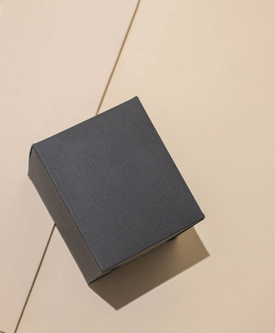 BLACK LINEN CANDLE BOX SET OF 4
