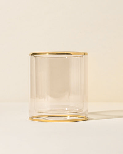 11oz allure double glass vessel - gold rim