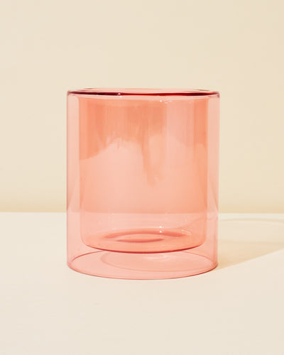 11oz allure double glass vessel - rosy