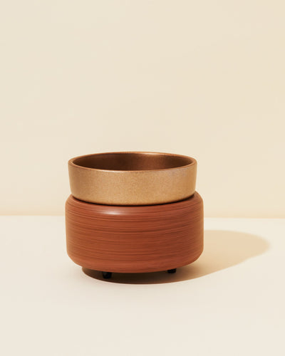 2-IN-1 BRONZE WALNUT CERAMIC WARMER