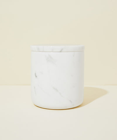 10oz marble vessel & lid - white